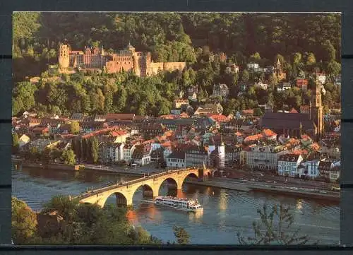 (03358) Heidelberg/ Schloss und alte Brücke/ Dampfer - n. gel