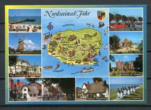 (03346) Nordseeinsel Föhr/ Mehrbildkarte - n. gel.