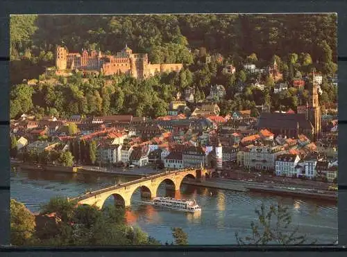 (3343) Heidelberg/ Schloss und alte Brücke/ Dampfer - n. gel.