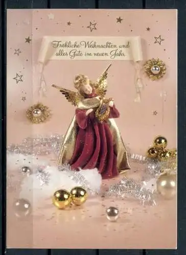 (03297) Weihnachtskarte/ Weihnachtsengel - gel.