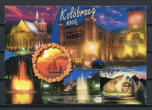 (3274) Kolobrzeg (deutsch: Kolberg)/ Nachtansichten/ Mehrbildkarte - gel. 2008