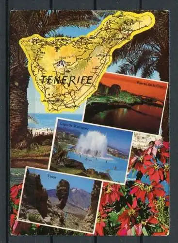 (3259) Teneriffa/ Mehrbildkarte mit Landkarte - gel. 1987