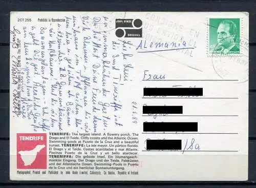 (3258) Teneriffa/ Mehrbildkarte mit Landkarte - gel. 1989