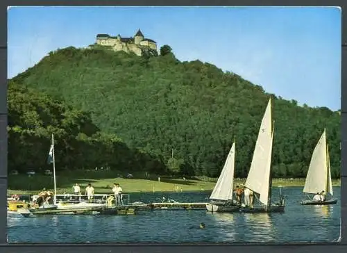 (03253) Der Edersee mit Schloß Waldeck/ Segelboote - schöner Kur-Werbestempel Wanne-Eickel - gel. 1972