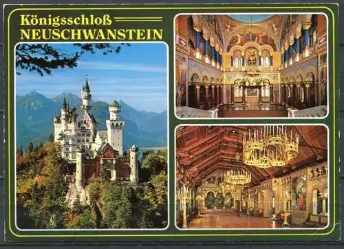 (3238) Königsschloß Neuschwanstein/ Mehrbildkarte - gel.