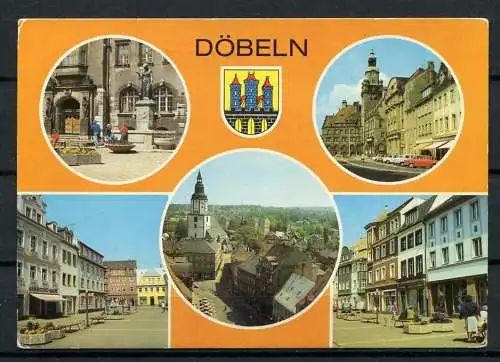 (03210) Döbeln/ Mehrbildkarte mit Wappen - gel.  - DDR - Bild und Heimat