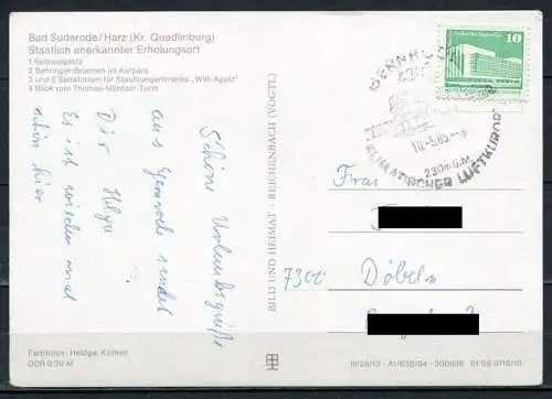 (3197) Bad Suderode/ Mehrbildkarte - gel. 1985 - DDR - Bild und Heimat