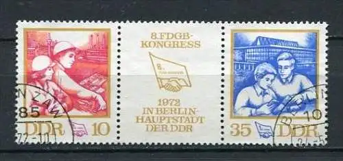 DDR Nr.1761/2 Streifen            O  used       (17815) ( Jahr: 1972 )