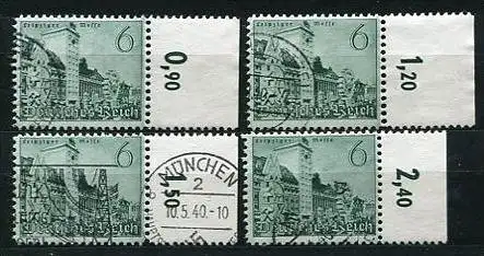 Deutsches Reich Nr.740        O  used       (2454) 4 x Rand rechts