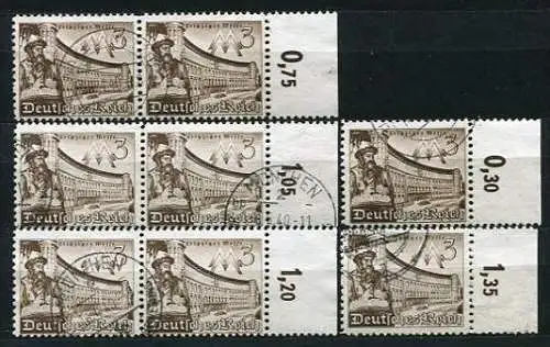 Deutsches Reich Nr.739        O  used       (2453) 5 x Rand rechts