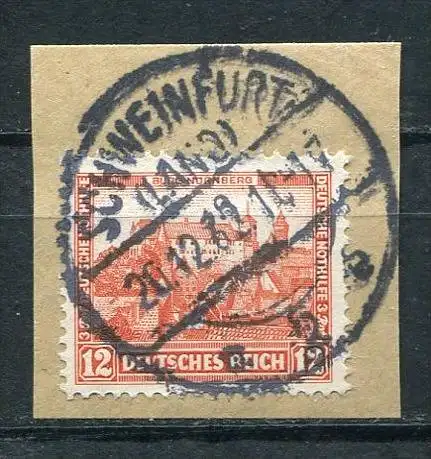 (2111) Deutsches Reich Nr.476          O  gestempelt / Briefstück: Schweinfurt (Land)