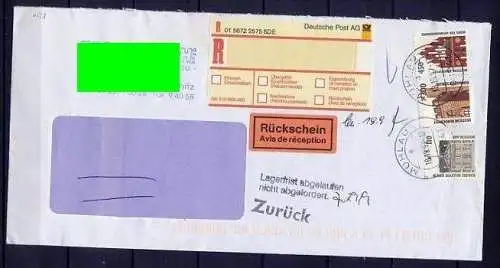 BRD Nr.1335, 1348 + 1623   MIF    O  used   (043) Einschreiben Rückschein, Mühlau - Chemnitz retourniert