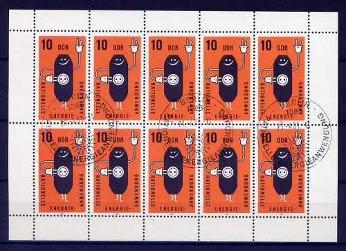 (16266) DDR Nr.2601, Kleinbogen          O  gestempelt / War gefaltet !!!