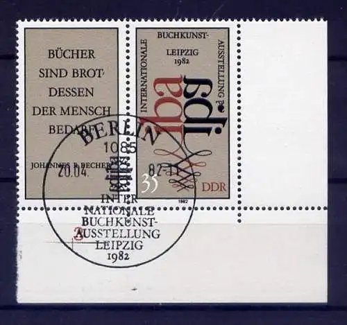 DDR Nr.Zf+2698          O  used       (16237) ( Jahr: 1985 ) Eckrand