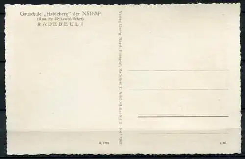 (0058) Radebeul (Sachsen) / Gauschule "Haideberg" der NSDAP (Amt für Volkswohlfahrt) / Fahne - n. gel.