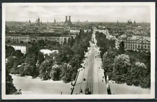 (2005) München / Blick von der Ludwigsbrücke ins Stadtzentrum - gel. 1942 - Feldpost-Stempel