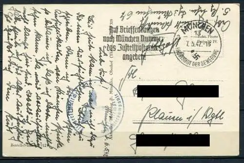 (2004) Gruß aus München / Mehrbildkarte s/w / Flieger - gel. 1942 - Feldpost-Stempel