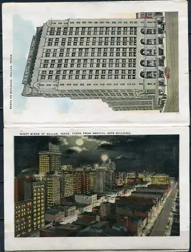 (02868**) Dallas / 14 Abbildungen / Leporello / Bilderserie im Umschlag, lose -  ca. 1930