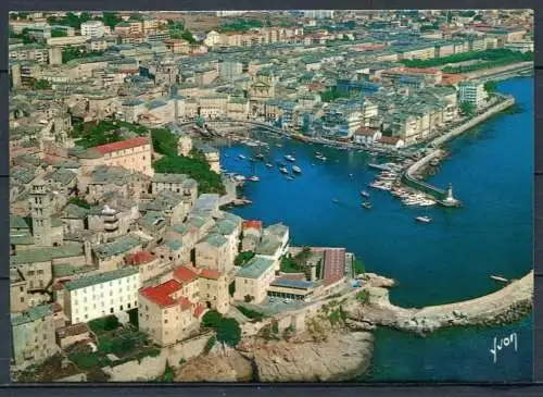 (03168) Korsika / Bastia / Luftaufnahme des alten Hafens (Vue Aérienne du Vieux Port) - gel. 1977