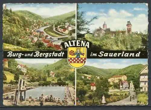 (3147) Burg- und Bergstadt Altena im Sauerland / Mehrbildkarte - gel.