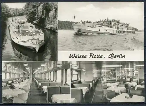 (03089) Weisse Flotte, Berlin / Mehrbildkarte s/w - Echt Foto - n. gel. - DDR