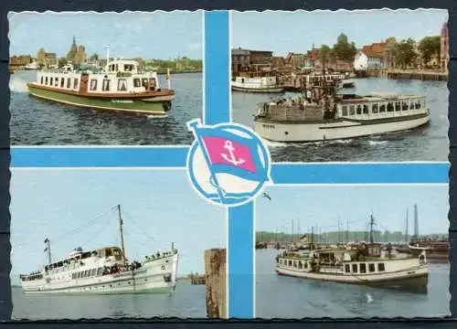 (03087) Weiße Flotte / VEB Fahrgastschiffahrt Stralsund - gel. 1964 - DDR - Bild und Heimat