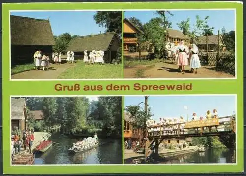 (3059) Gruß aus dem Spreewald / Mehrbildkarte / Sorbische Trachten - n. gel. - DDR - Bild und Heimat