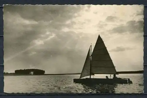 (3026) Am Scharmützelsee / Segelboot  / schöner Stempel - gel. 1961 - Bild und Heimat