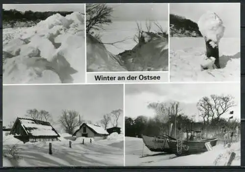 (03017) Winter an der Ostsee  / Mehrbildkarte s/w - Echt Foto - n. gel. - Bild und Heimat