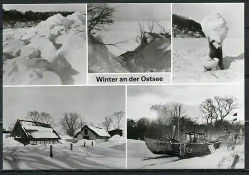 (3017) Winter an der Ostsee  / Mehrbildkarte s/w - Echt Foto - n. gel. - Bild und Heimat