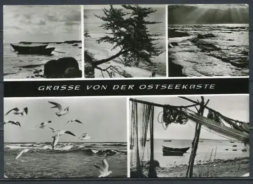 (3008) Grüße von der Ostseeküste / Mehrbildkarte s/w - gel. - Bild und Heimat