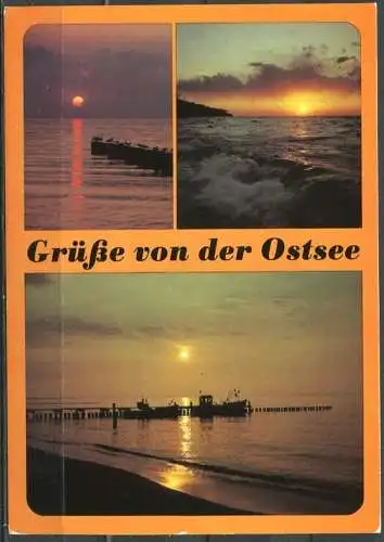 (03003) Grüße von der Ostsee / Sonnenuntergang / -aufgang / Mehrbildkarte - n. gel.