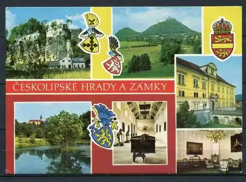 (2952) CSSR / Tschechische Burgen und Schlösser in  m. Wappen - n. gel.   Verl. Pressfoto Praha