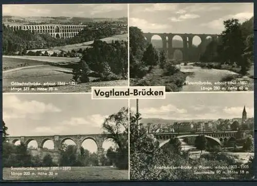 (2949) Vogtland-Brücken / Mehrbildkarte s/w - gel. 1964 - DDR  Bild und Heimat