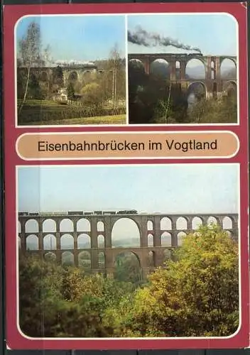 (2946) Eisenbahnbrücken im Vogtland / Eisenbahn / Mehrbildkarte - n. gel. - DDR - Bild und Heimat