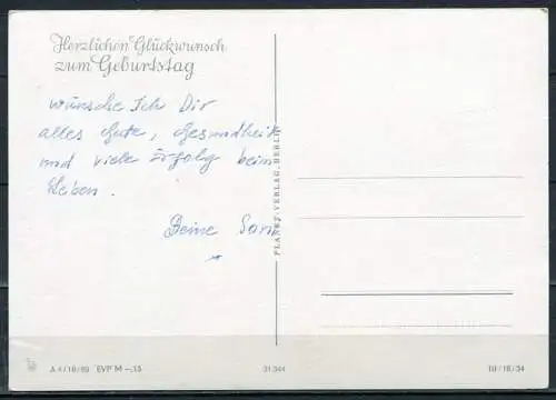 (2928) Herzlichen Glückwunsch zum Geburtstag - beschrieben - DDR A 4/18/69   31 344  Planet-Verlag Berlin