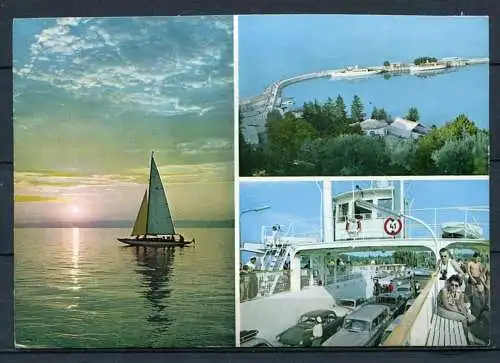 (2846) Auf dem Balaton / Mehrbildkarte - gel. 1974 - Nr. D II 115/741  Bildkunstverlag Budapest