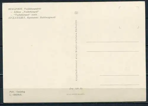 (2815) Budapest / Burg Vajdahunyad - n. gel. - Nr. I. -250/613.  Bildkunstverlag Budapest