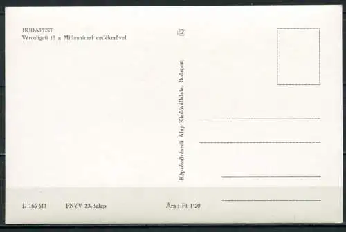 (2811) Budapest / Millenium-Denkmal / Heldenplatz - n. gel. - Nr. 166-611  Bildkunstverlag Budapest