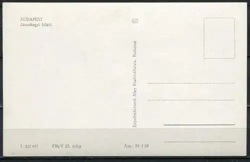 (2804) Budapest / Aussichtsturm auf dem Johannesberg - n. gel. - Nr. I. 221-611  Bildkunstverlag Budapest