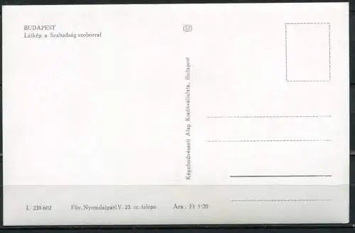 (2803) Budapest / Freiheitsstatur auf dem Gellértberg - n. gel. - Nr. I. 239-602  Bildkunstverlag Budapest