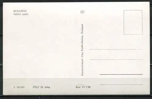 (2798) Budapest / Hotel Gellért - n. gel. - Nr. I. 341-603  Bildkunstverlag Budapest