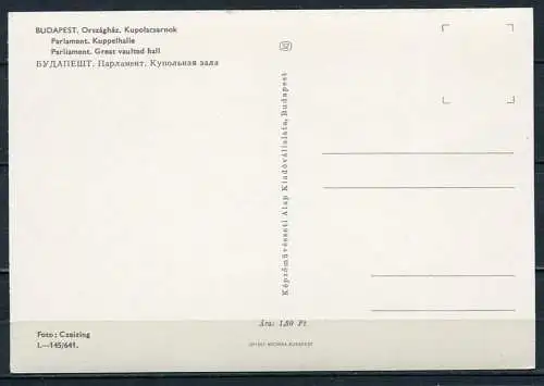 (2793) Budapest / Parlament / Kuppelhalle - n. gel. - Nr. I.-145/641.  Bildkunstverlag Budapest