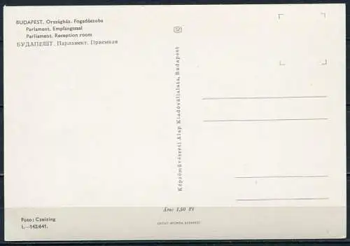 (2789) Budapest / Parlament / Empfangssaal - n. gel. - Nr. I.-142/641.  Bildkunstverlag Budapest