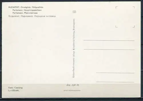 (2786) Budapest / Parlament / Haupttreppenhaus - n. gel. - Nr. I.-135/641.  Bildkunstverlag Budapest