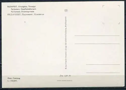 (2785) Budapest / Parlament / Gesellschaftsraum - n. gel. - Nr. I.-143/641.  Bildkunstverlag Budapest