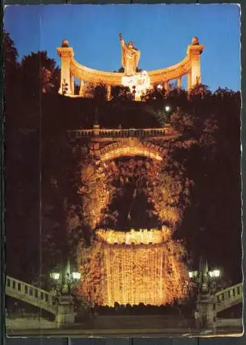 (2781) Budapest am Abend / St. Gellért-Statue - gel. 1978 - O-I.5745/772.  Bildkunstverlag  Budapest