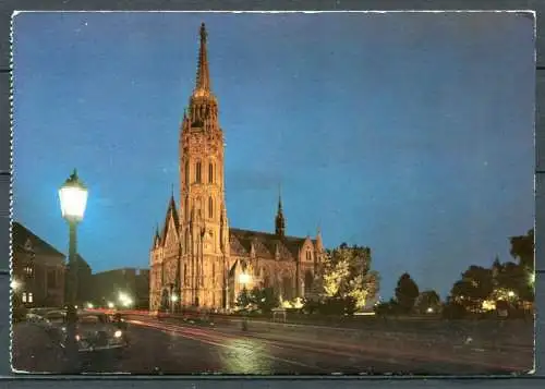 (2780) Budapest am Abend / Mathiaskirche - gel. - Nr. I.5132/723.   Bildkunstverlag   Budapest