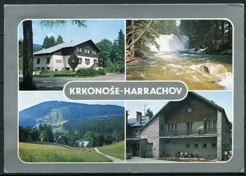 (2710) CSSR / Krkonose-Harrachov (deutsch: Riesengebirge-Harrachsdorf) / Mehrbildkarte - gel.