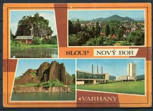 (2707) CSSR / Sloup (d: Bürgstein) / Nový Bor (d: Haida) / Vaharny/ Naturdenkmal Orgeln / Mehrbildkarte - gel.